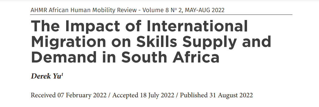 The Impact of International Migration on Skills Supply and Demand in South Africa