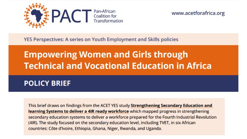 Empowering Women and Girls through Technical and Vocational Education in Africa