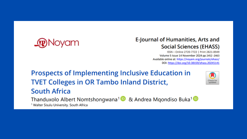 Prospects of Implementing Inclusive Education in TVET Colleges in OR Tambo Inland District, South Africa