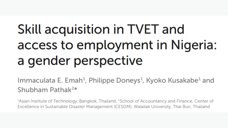 Skill acquisition in TVET