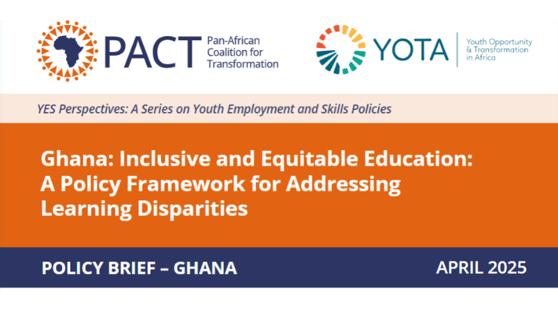 Ghana: Inclusive and Equitable Education: A Policy Framework for Addressing Learning Disparities Introduction: The imperative of inclusive and equitable education Education is a fundamental human right and a cornerstone for Ghana’s national development, social cohesion, and economic progress. Inclusive and equitable education is crucial for achieving Sustainable Development Goal 4, which calls for ensuring inclusive and equitable quality education and promoting lifelong learning opportunities for all. 