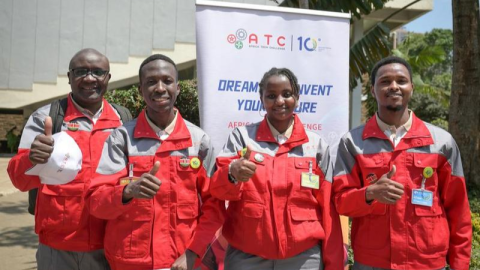 Contestants from Kenya pose for a group photo after the opening ceremony of the 10th edition of the Africa Tech Challenge (ATC), in Nairobi, capital of Kenya, July 28, 2025. [Photo/Xinhua]