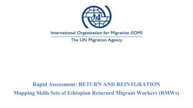 Rapid Assessment: RETURN AND REINTGRATION Mapping Skills Sets of Ethiopian Returned Migrant Workers (RMWs)