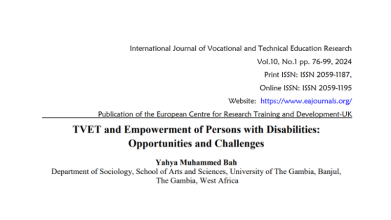 Inclusive TVET: Empowering Persons with Disabilities for a Better Future